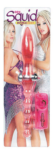 Розовый двухсторонний анальный стимулятор с вибрацией Seven Creations 2K299VCPR BCD GP (31 см)