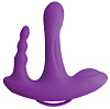 Фиолетовый тройной вибростимулятор с анальной ёлочкой Pipedream Rock N Ride PD7076-00 (17,8 см)