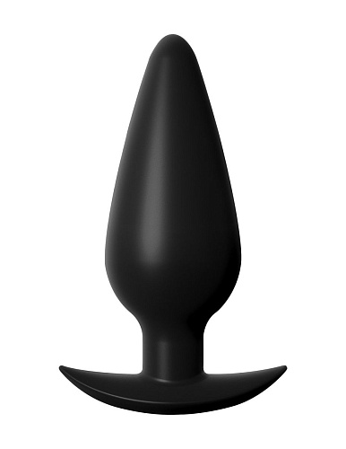 Чёрная коническая анальная пробка Pipedream Small Weighted Silicone Plug PD4780-23 (10,4 см)