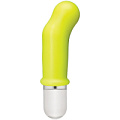 Жёлтый G-стимулятор с вибрацией Doc Johnson Pow! 10 Function Silicone Vibrator 0500-25-BX (8,89 см)
