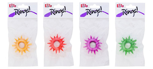 Разноцветные эрекционные  кольца с лучиками Lola toys LOLA cristal   11372Lola