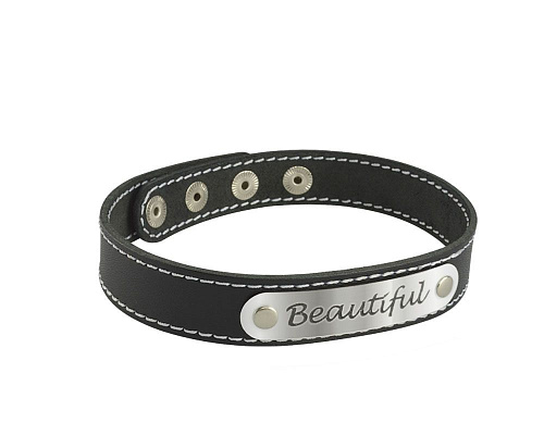 Чёрный чокер с белой строчкой Sitabella Beautiful 3353 BF