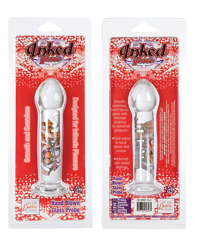 Стеклянная анальная пробка California Exotic Novelties Inked Glass Probe SE-0392-10-2 (15 см)