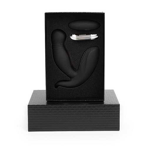 Чёрный вибростимулятор простаты с пультом ДУ S-HANDE MEGATRON-RCT SHD-S097-2