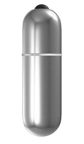 Серебристая вибропуля с вибрацией Baile BI-014059