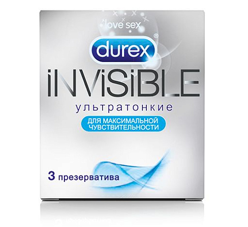 Ультратонкие презервативы Durex Invisible №3 (3 шт)