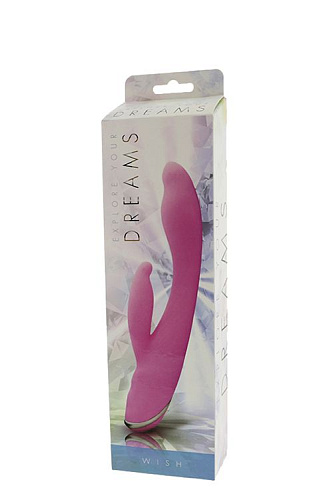Розовый вибратор с клиторальным отростком Seven Creations EXPLORE YOUR DREAMS WISH V006R4X094R4 (17 см)