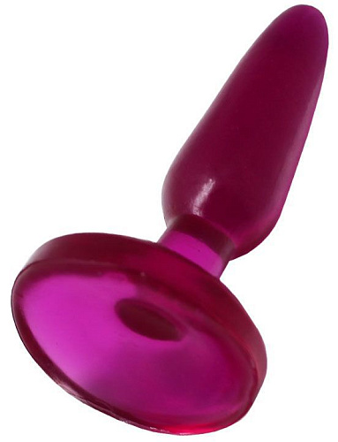 Малиновая гелевая анальная пробка Eroticon 30147 (16 см)
