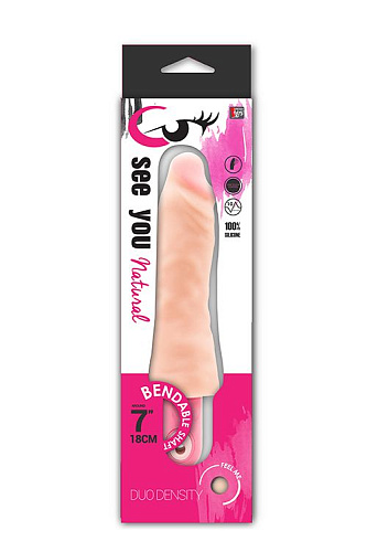 Вибратор телесного цвета Dream Toys SEE YOU NATURAL DUAL DENSITY 21063 (18 см)