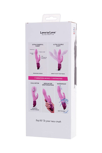 Розовый вибратор-кролик Love to Love Hello Rabbit 6032213 (24,5 см)