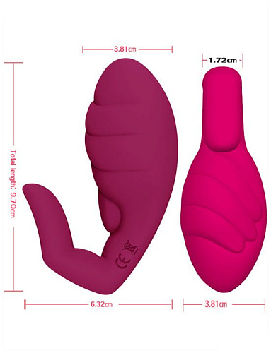 Малиновый клиторальный вибратор Iyiqu Jade Hand IYQ-TDF-03 (9,7 см)