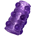 Фиолетовая сквозная насадка на фаллос с пупырышками Play Star NC-178 (5,5 см)