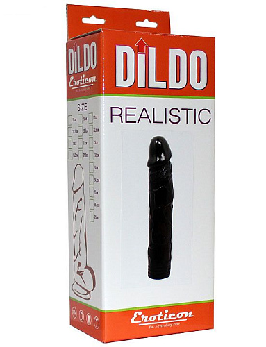 Чёрный гнущийся фаллоимитатор Eroticon 30426-1 (18 см)