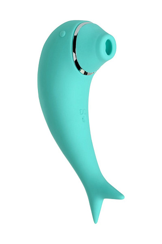 Бирюзовый вакуум-волновой стимулятор клитора с вибрацией ToyFa Dolphin 119002