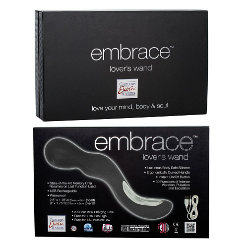 Серый вибромассажёр California Exotic Novelties Lover s Wand SE-4608-40-3 (22,75 см)