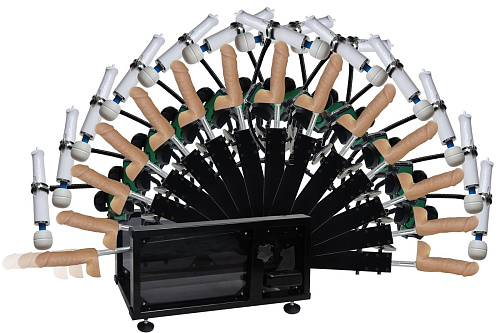 Чёрная секс-машина с фаллической насадкой телесного цвета MyWorld - DIVA Motion 913543