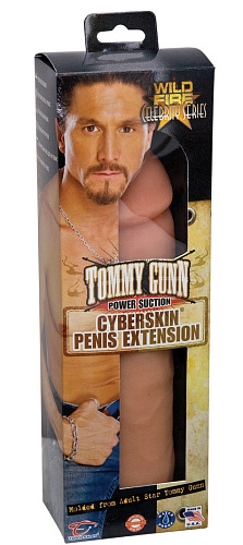 Реалистичная насадка-удлинитель Topco Sales Wildfire Celebrity Series Tommy Gunn Power Suction CyberSkin Penis Extension 110 (22 см)