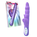 Фиолетовый вибромассажёр с клиторальным стимулятором в виде бабочки Seven Creations PLAY CANDI WIGGLE BUTTERFLY 50764 (17 см)