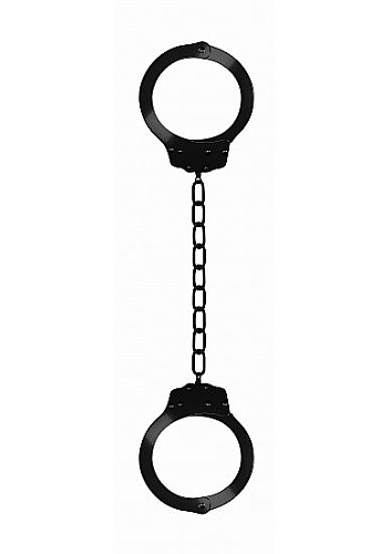 Металлические чёрные оковы Shots Media BV Pleasure Legcuffs OU006BLK