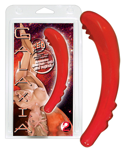 Красный двусторонний фаллоимитатор Orion Galaxia 0523992 (19 см)