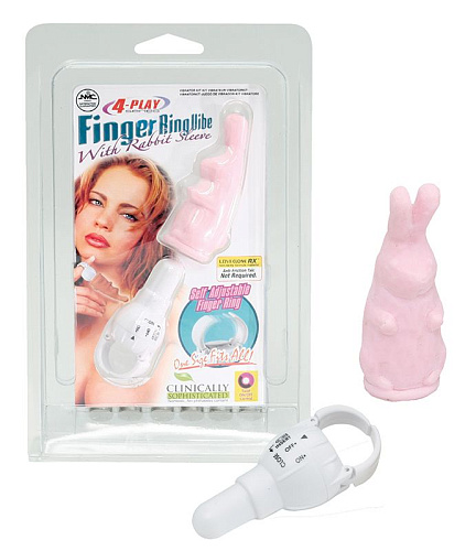 Розовый виброзайчик NMC 4PLAY FINGER RING VIBE RABBIT PINK 111222