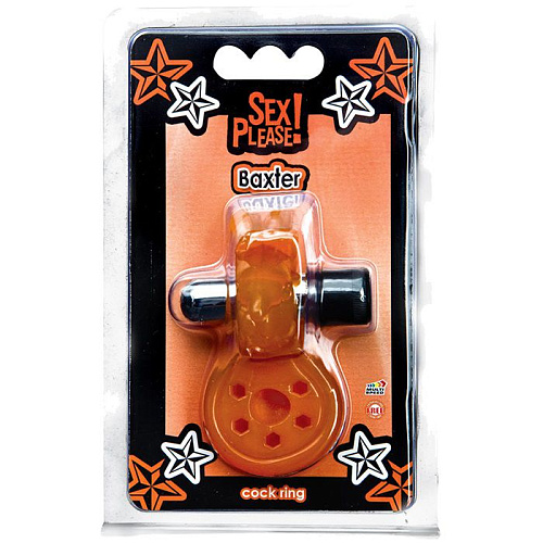 Оранжевое эрекционное кольцо с вибрацией и стимулятором клитора Topco Sales Sex Please! Wiggily Vibrating Cock Ring 2100030