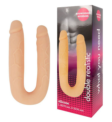 Телесный двойной фаллоимитатор Bior toys EE-10223 (33 см)