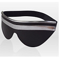 Чёрно-серебристая кожаная маска на резинке Sitabella 3182-16