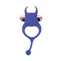 Синее эрекционное виброкольцо с рожками и хвостиком Bior toys ST-40166-2