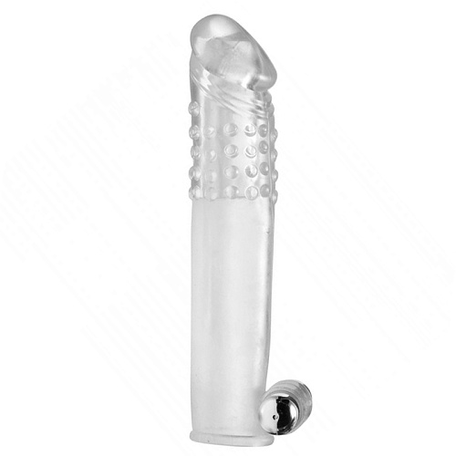 Прозрачная насадка с массажными точками и вибрацией XR Brands Size Matters AD571 (14 см)