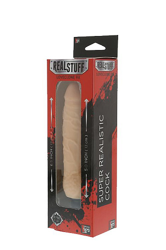 Реалистичный вибромассажёр телесного цвета Dream Toys REALSTUFF 5INCH VIBRATOR 20699 (16 см)