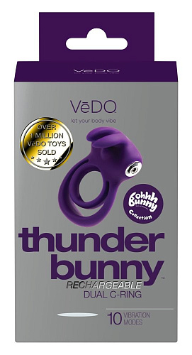 Фиолетовое эрекционное кольцо VeDO Thunder Bunny 05979880000
