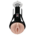 Вибромастурбатор-вагина чёрно-телесного цвета Pipedream Cock Compressor Vibrating Stroker RD509