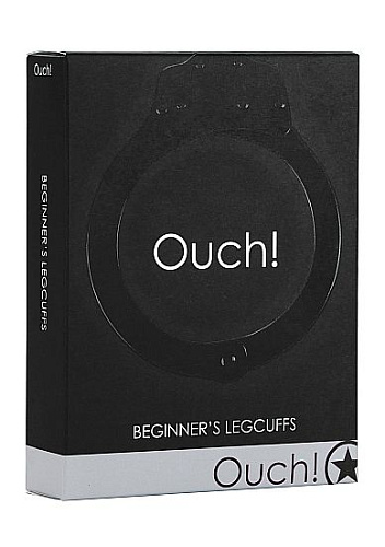 Металлические чёрные оковы Shots Media BV Pleasure Legcuffs OU006BLK