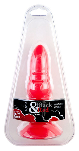 Красная анальная втулка с заострённым кончиком ToyFa 901331-9 (14,5 см)