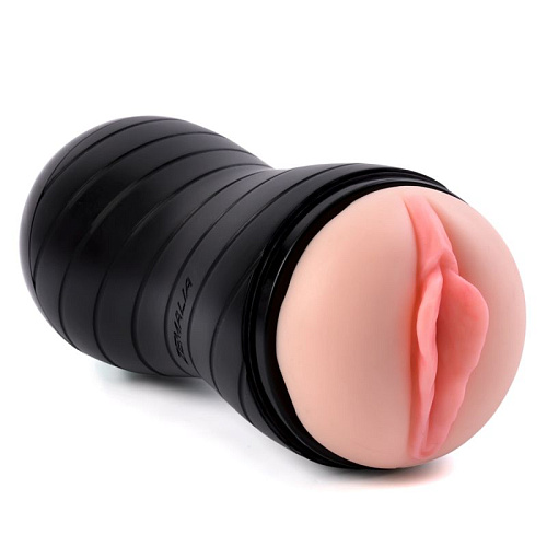 Двусторонний мастурбатор в тубе (вагина и ротик чёрно-телесного цвета) Svakom Gina Z9