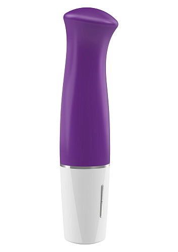 Фиолетовый мини-вибратор с тупым кончиком OVO D4 WHITE/PURPLE (14 см)