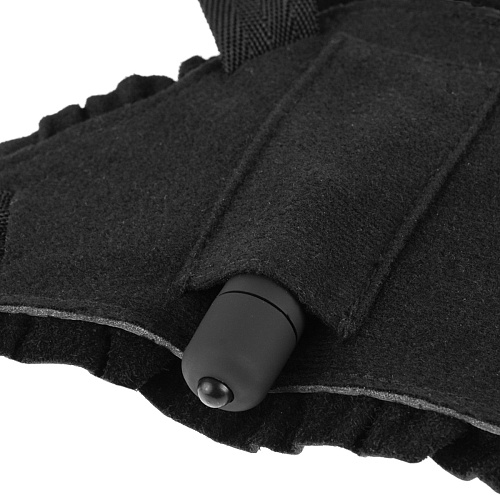 Чёрные женские трусики с рюшами для крепления страпона Pipedream Leather Lovers Harness PD3472-23