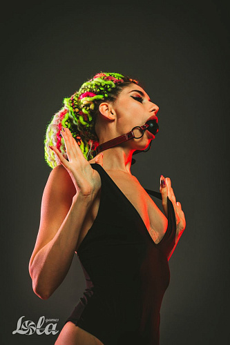 Чёрно-красный кляп-шарик Lola toys Love Bite 1153-01lola