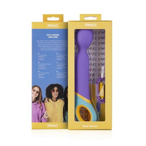 Фиолетовый вибромассажёр EDC Wholesale Base Wand Vibrator PMV20-4 (24 см)