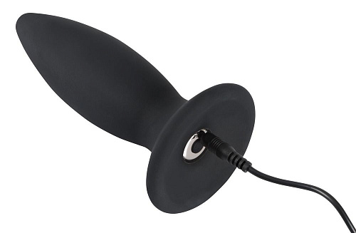Чёрная перезаряжаемая анальная пробка Orion Black Velvets Recharge Plug L 0592811 (14,7 см)