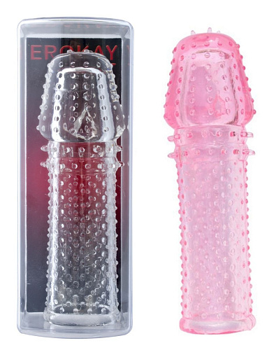 Розовая насадка на пенис с пупырышками Erokay EK-2212PK