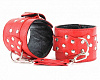 Красные кожаные наручи с клепками БДСМ арсенал 56005ars