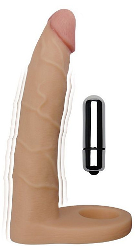 Телесная насадка-вибратор для двойного проникновения Lovetoy LV1133 (17 см)