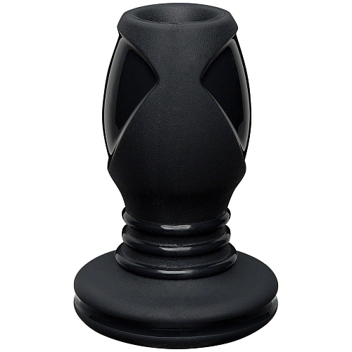 Чёрная анальная пробка с тоннелем Doc Johnson Kink Wet Works Explore Platinum Premium Silicone Plug 3.5 2401-07-BX (8,9 см)