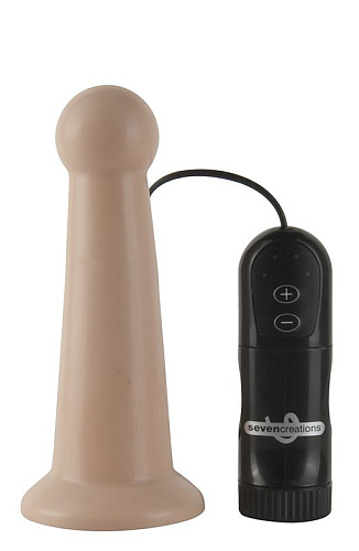 Телесная анальная пробка с вибрацией Seven Creations 15-99LFL BCD (11,5 см)