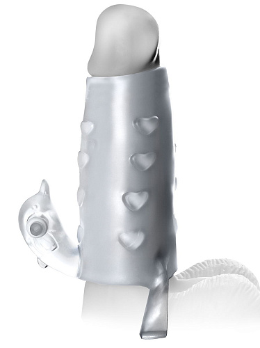 Прозрачная вибронасадка Pipedream Deluxe Vibrating Penis Enhancer PD4133-20 (13 см)