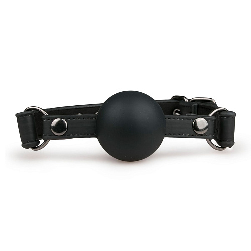 Чёрный силиконовый кляп-шар EDC Wholesale Easytoys Ball Gag With Large Silicone Ball ET275BLK