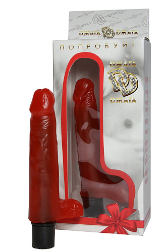 Алый гелевый вибромассажёр в коробке Сумерки богов №6 322-06 BX DD (15,5 см)