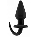 Чёрная анальная пробка с гибкой ручкой Shots Media BV SONO №9 SON009BLK